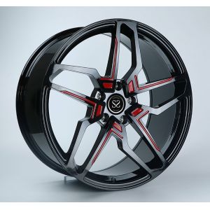 China 22x10 Gloss Black With Red 1-PC Mercedes Benz Wheel on sale