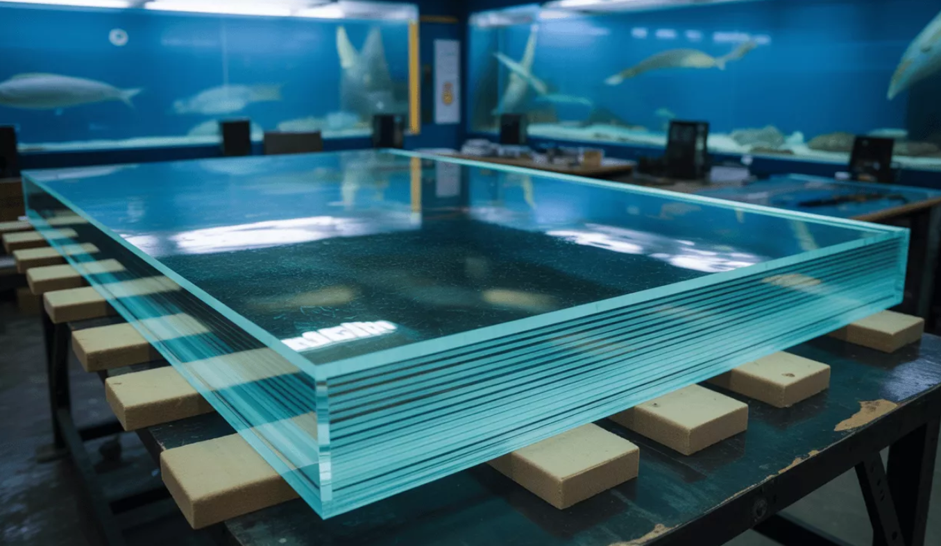 10 mm 12mm 8+8mm Low Iron Clear Tempered Laminated Glass Used For Aquarium Glass