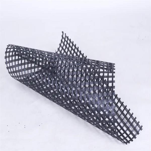 Creep Resistant Polyester Geogrid Geosynthetic Material In Soft Foundation 50