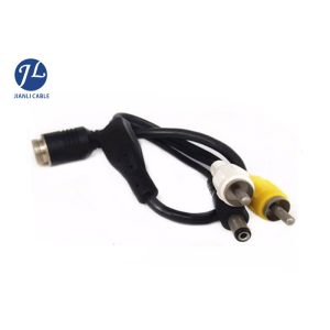 Car Monitoring System BNC RCA Video Audio Cable With DC Adapter / 4 Pin Plug
