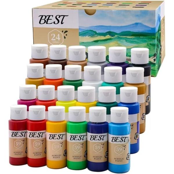 Buy 24 Colors 59ml Art Craft Paint Set For Canvas Rocks Wood Fabric And Ceramic at wholesale prices