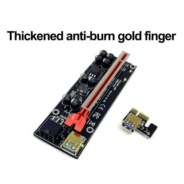 Gold Plated Ver009S PCIE Riser Card 009s PCI Express 1X to 16X Extender 6Pin Power 60CM USB 3.0 Cable For Graphics Card