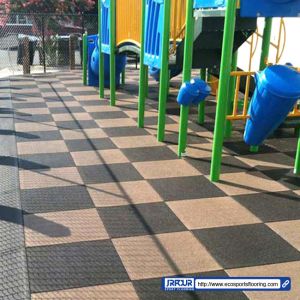 Multi Purpose Rubber Interlocking Playground Tiles 50*50*2cm Waterproof