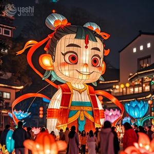 Traditional Chinese Festival Nezha Lantern for Outdoor Light Exhibition