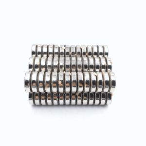 N48 Sintered Neodymium Ring Magnet With Adhesive Silver Coating