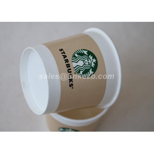 Customized Printed Paper Coffee Cups With Dome Lids Offset Printing