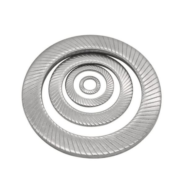 Stainless Steel Serrated Knurled Safety Self Locking Washer With Double Faced Printing M1.6 - M36