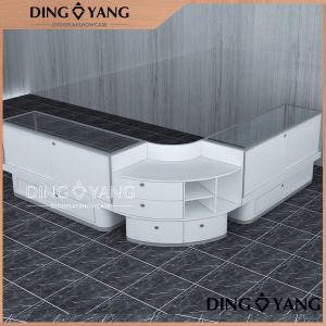 2 Tier Glass Wood Sliding Door Jewellery Counter Display