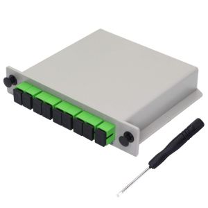 1x8 SC APC Fiber Optical cassette Plc Splitter In Fiber Optic Box