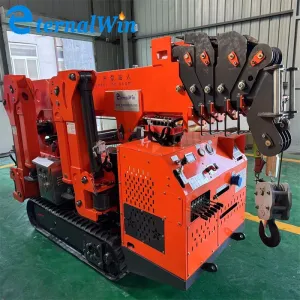 Yellow Mini Spider Crawler Crane With Steel And Telescopic Boom