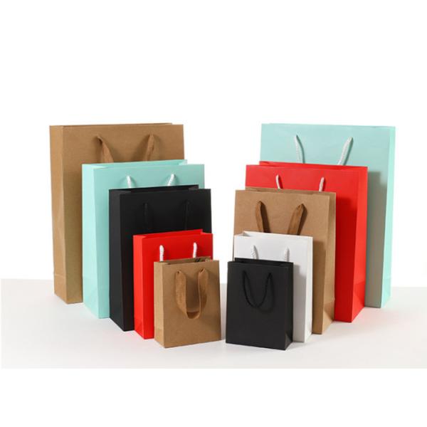 Buy Durable Coloured Paper Carrier Bags Matt / Glossy Lamination Surface Handling at wholesale prices
