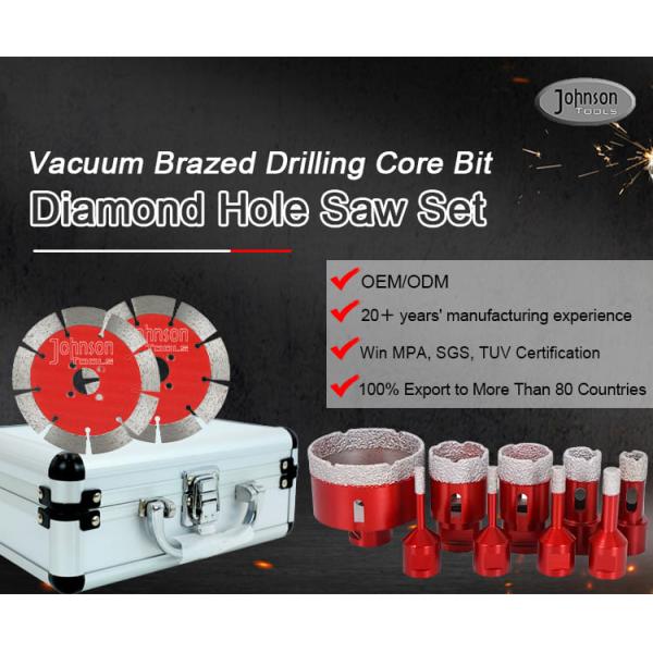 Vacuum Brazed Coring Drilling Hole Saw Set Diamond Crowns Core Drill Bit For Ceramics Tiles Marble Granite Porcelain