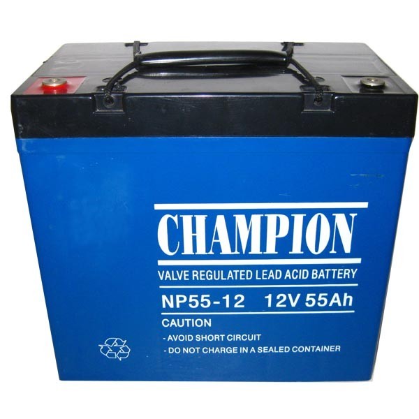 Champion AGM battery 12V55AH Sealed Lead Acid battery rechargeable lighting