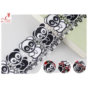 Multi Color Silk Lace Trim With Panda Lace High Color Fastness