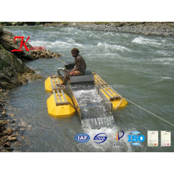 5 Inch Suction Mini Gold Mining Dredger with Fixed Chute / Gold Felt