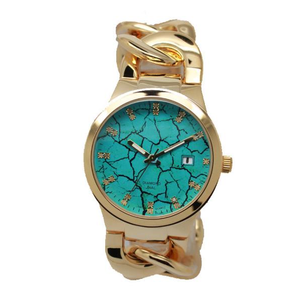 Buy Cowboy Link Ladies Fashion Watches With Diamond On Dial Green at wholesale prices