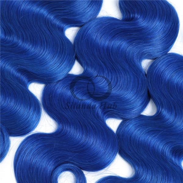 Blue Body Wave Remy Human Hair Bundles Sew In Weave Bundles Brazilian Bundle Deals