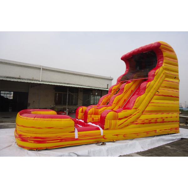 Custom Fire Ice Color Inflatable Water Slide With Pool For Kids / Rental Business