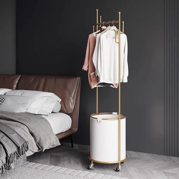 Contemporary Floor Hanger Holder With PU Leather And Customizable Metal