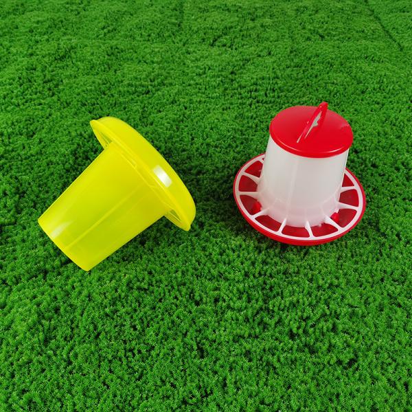 Buy Modern Freestanding Poultry Feeder Red / White Plastic Cylinder at wholesale prices