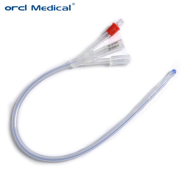 Buy 3 Way Silicone Foley Catheter For Urinary Treatment 16FR-26FR at wholesale prices