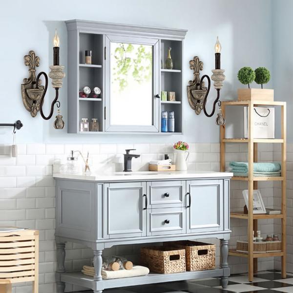 Vintage Wall Lamp Wood Iron Wall Light Bedroom Bedside Living Room loft wall light (WH-VR-58)