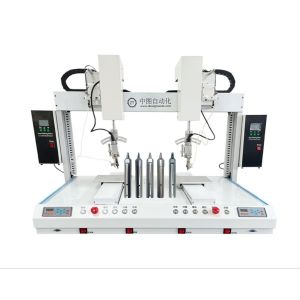 Quality Double Heads Automatic Soldering Machine Desktop Welding Robot for sale