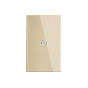 118*72mm Black Glass Touch Light Switch Voice Control 100VAC