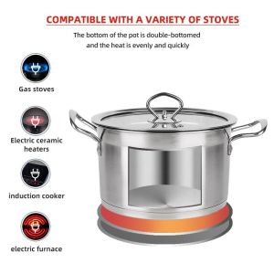 High Quality Kitchen Warethree-layer Double Bottom Stainless Steel Cookingware