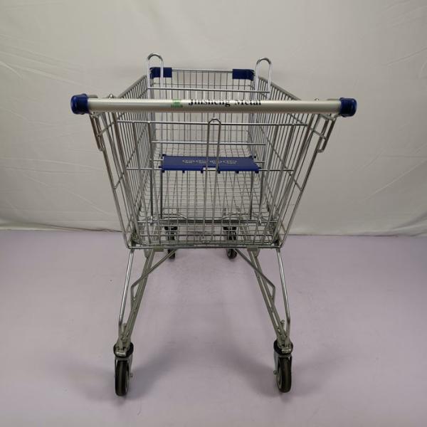 Multipurpose Q195 Steel Shopping Cart 125L Supermarket Metal Wire Trolley