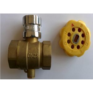 Leakproof Lockable Brass Ball Valve , PTFE Ring Threaded Ball Valve