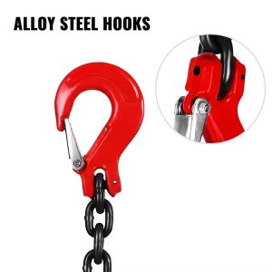 2t Load Limit Red Lifting Chains With Hooks G80 Alloy Steel 8mm Diameter Multi