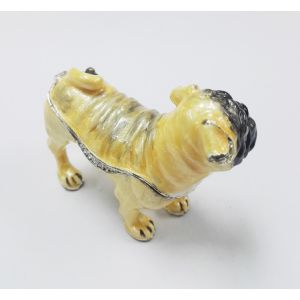 gold plated dog with crystal charm animail trinket boxes wholesale