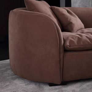 Hotel Simple Frosted Velvet Fabric Sofa Curved Corner Living Room Sofa