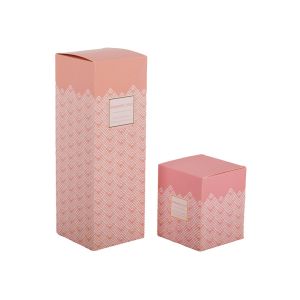 350G Art Paper Perfume Packing Box Pink Color With Hot Foil Stamping