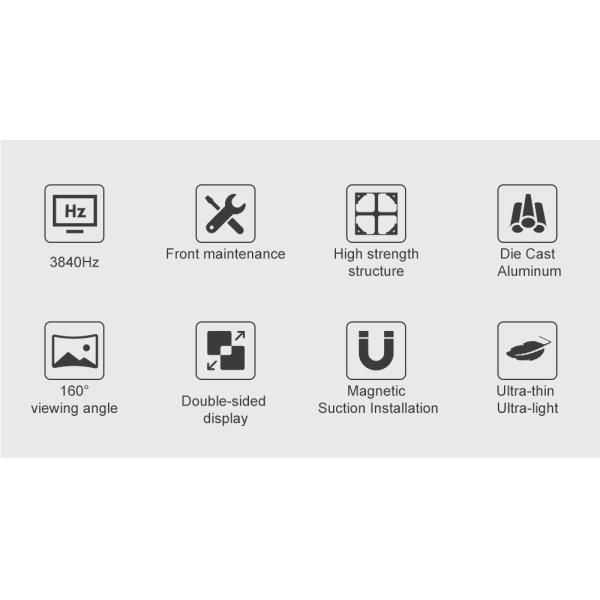 Supermarket Ultra Thin Digital Advertising Screen P1.56 P1.95 P2.5 gob Shelf Edge Led Display