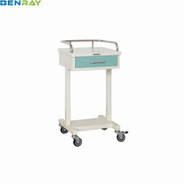Hospital Furniture Crash Cart Table Instrument High Quality Medicine Four Wheels Medical Stainless Steel Clinical Trolley
