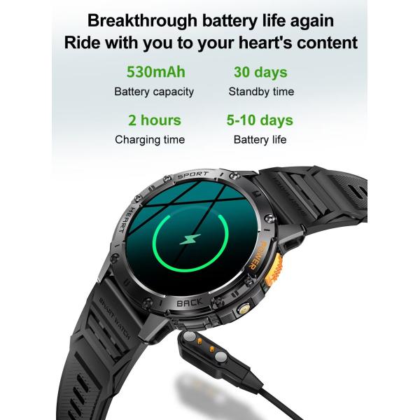 K65 SmartWatch Magnetic charging 1.43 Inch Smart Watch Blood Pressure Oxygen Heart Rate
