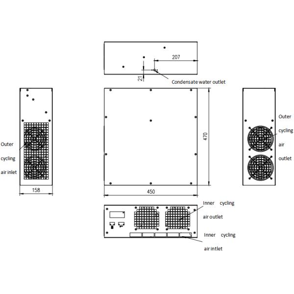 220VAC 50Hz 400W Kiosk Air Conditioner Cabinet LCD Advertising Machine Cooling