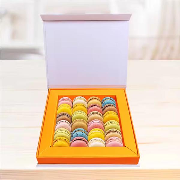 Paperboard Liner Type Macaron Gift Box Packaging Custom Magnetic Closure Square