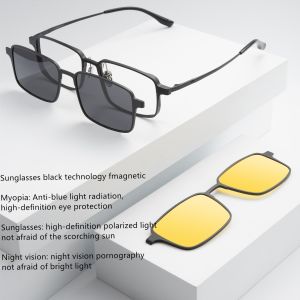 Driving Polarized Night Vision Magnetic Clip On Glasses ZTO 9909