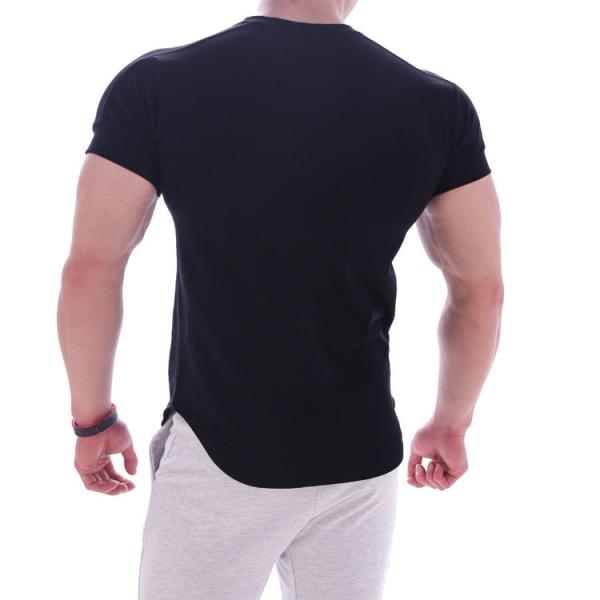 Light board sports fitness short-sleeved t-shirt men's round neck stretch training exercise tights multi color customized logo