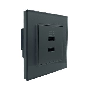 Home / Villa USB Charger Socket Tempered Glass / Aluminum Frame