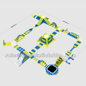 Eco Friendly Kids Inflatable Water Park , Inflatable Water Obstacle Course