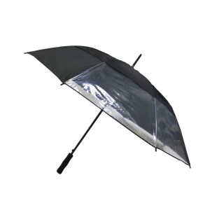 Auto Open Pongee 190T Windproof Golf Umbrellas With Transparent Panel