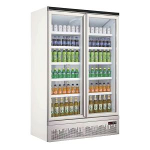 Beverage Double Glass Doors Showcase Fridge With 5PCS Shelves