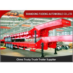 Four Axles Steel Material Lowboy Tractor Trailer Payload 100 / 120 Tons