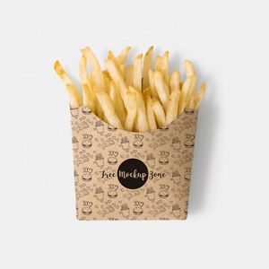 Matt Lamination Hamburger Paper French Fry Box L5"*W2"*H4.5"