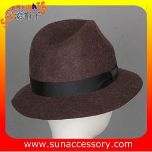 T8981177 Sun Accessory customized fashion winner 100% wool felt fedora hats,
