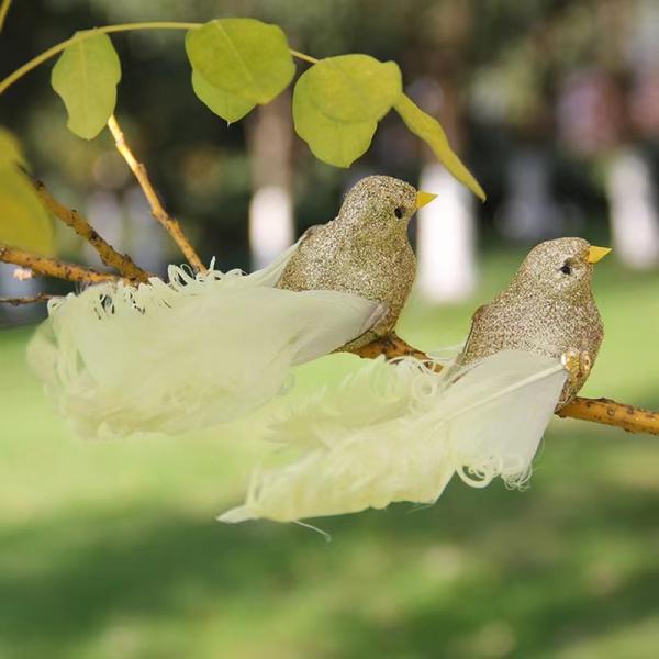 Christmas Festival Party Decoration Feather Bird 10*10 Cm Size And Fast Shipping